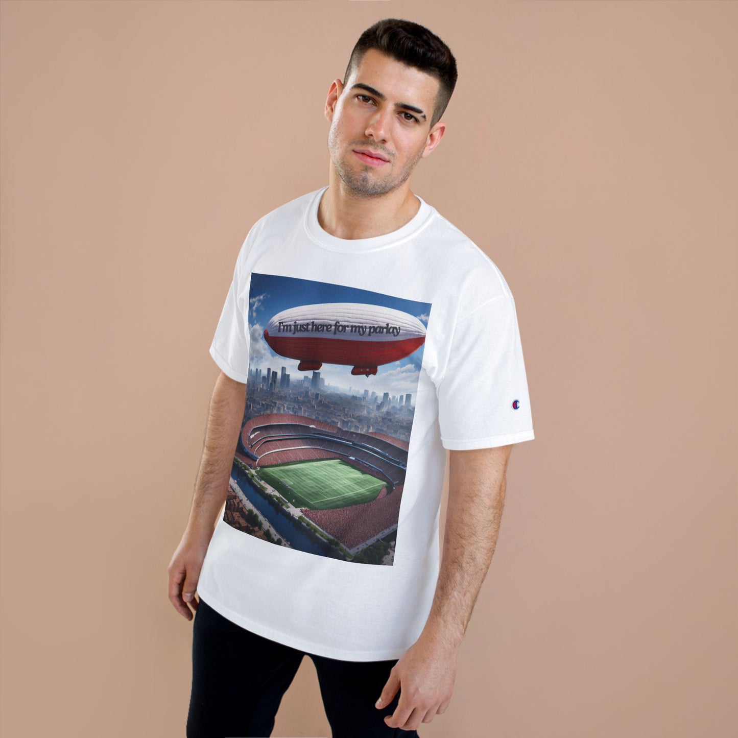 CHAMPION X JUST HERE FOR MY PARLAY BLIMP TEE