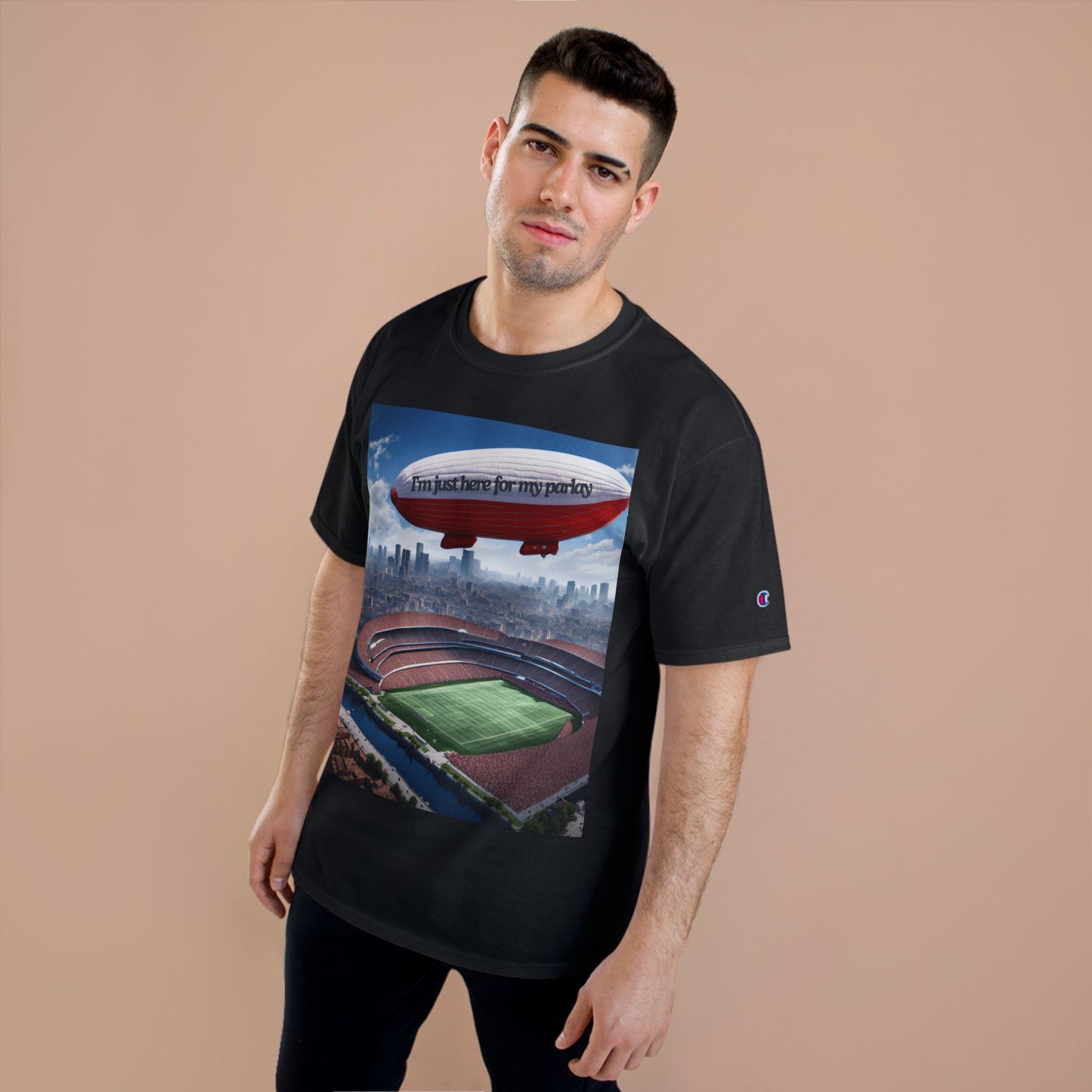 CHAMPION X JUST HERE FOR MY PARLAY BLIMP TEE