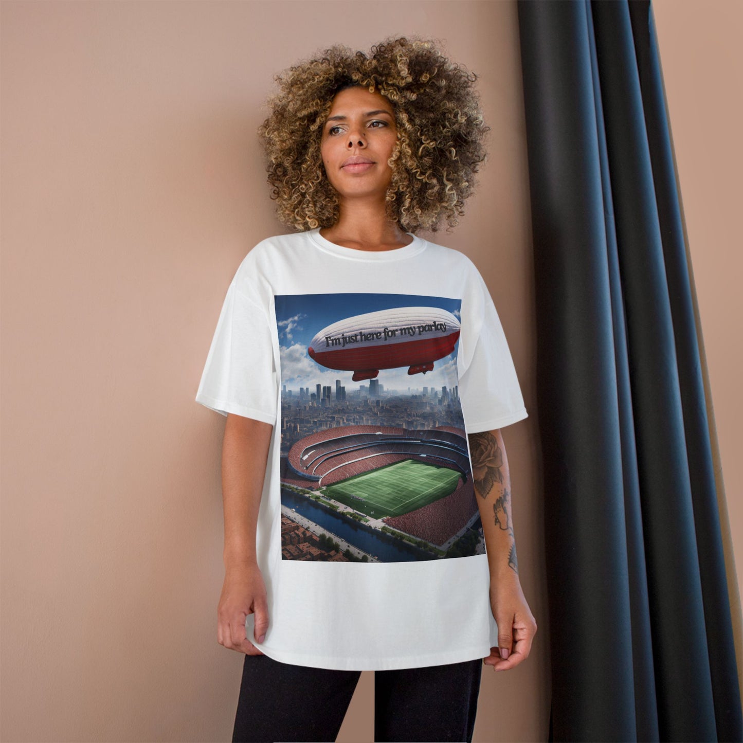 CHAMPION X JUST HERE FOR MY PARLAY BLIMP TEE