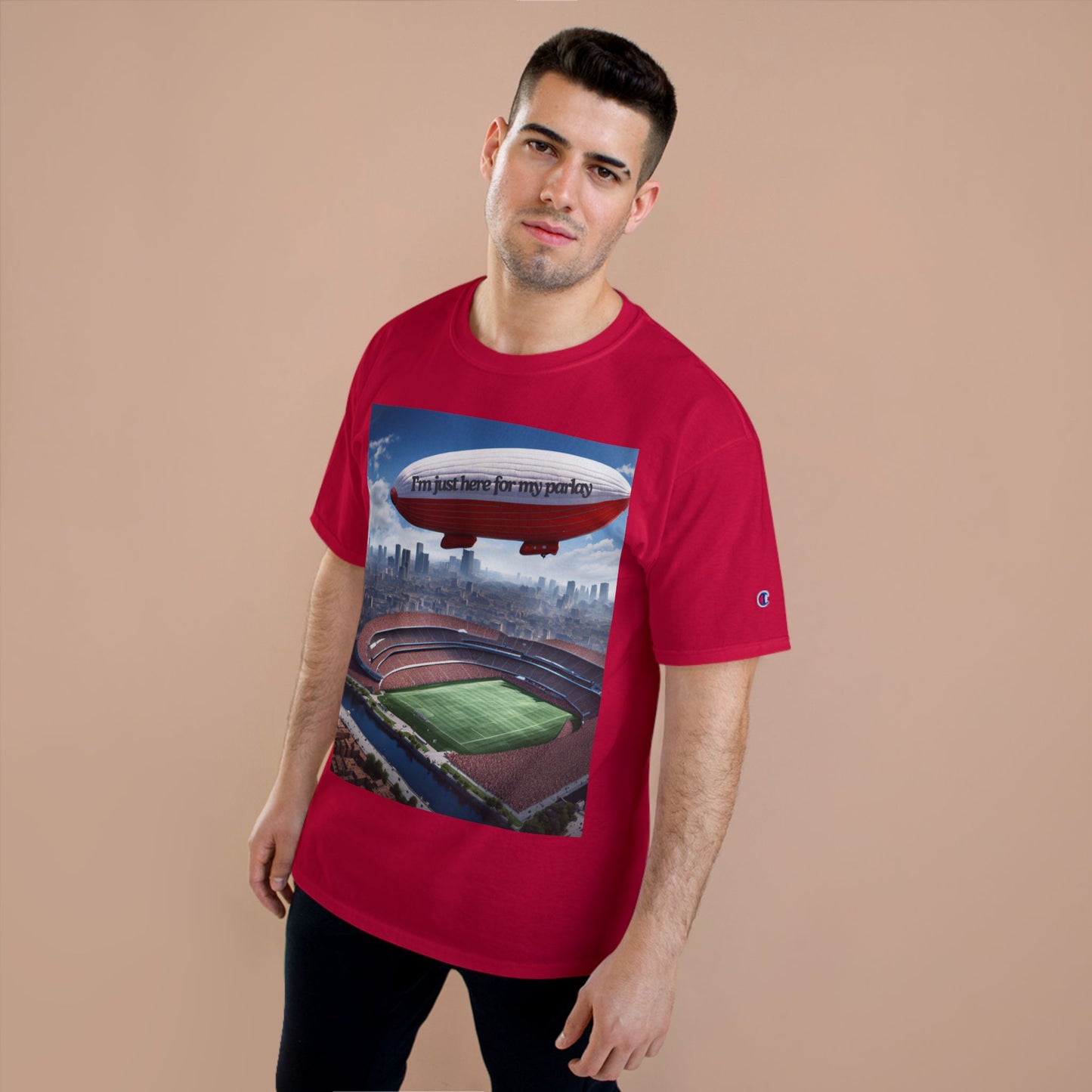 CHAMPION X JUST HERE FOR MY PARLAY BLIMP TEE
