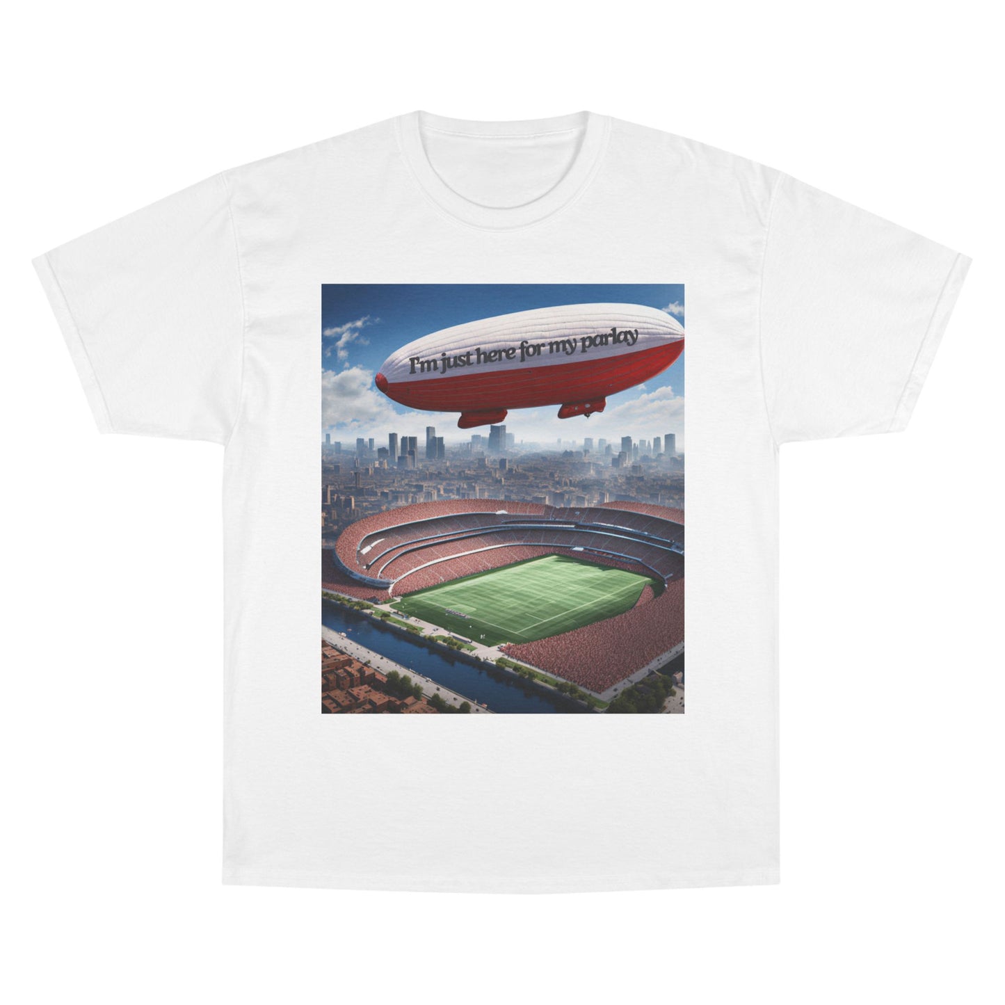 CHAMPION X JUST HERE FOR MY PARLAY BLIMP TEE