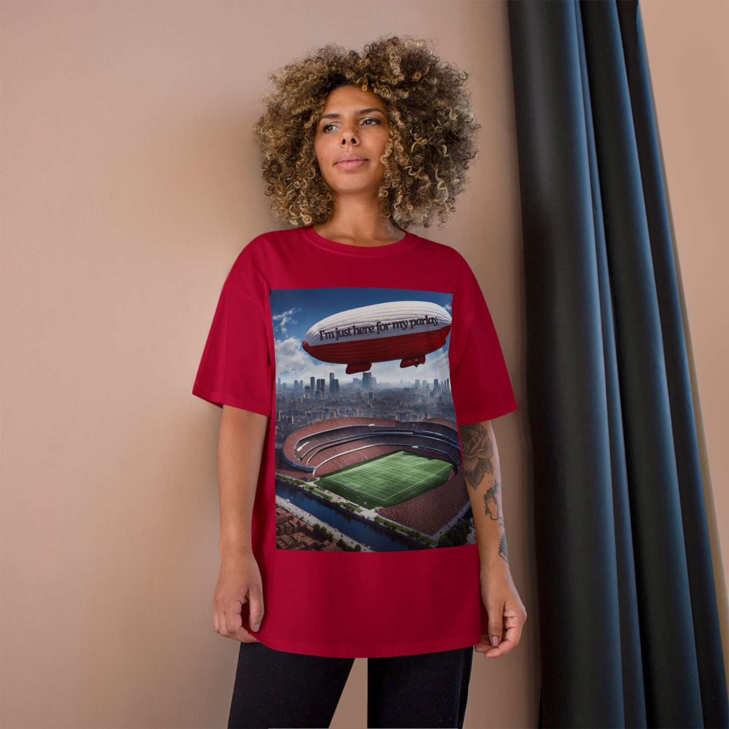 CHAMPION X JUST HERE FOR MY PARLAY BLIMP TEE